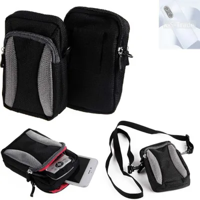 Produktbild von K-S-Trade Holster Schutz Hülle kompatibel mit Huawei Enjoy 60 Handy Hülle Gürteltasche Umhängetasche mit Zusatzfach schwarz