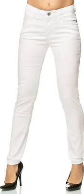 Produktbild von Elara Damen Stretch Hose Skinny Jeans Elastisch G09-1 White 46 (3XL)
