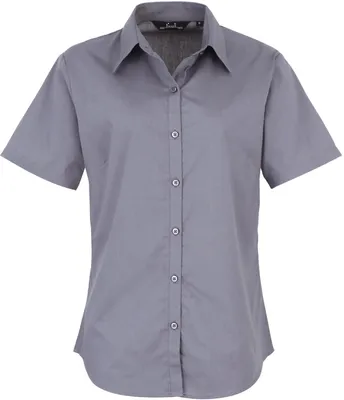Immagine prodotto di Premier Workwear , Camicetta donna in popeline a maniche corte , Acciaio , 40 (M/12)