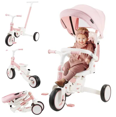 Produktbild von Dreirad, 8-in-1 Design, 5-Punkt-Gurt, Rosa