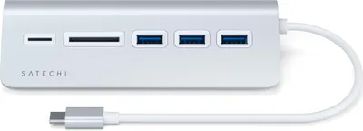Image de Satechi Hub USB Type-C Aluminum & Lecteur de cartes Argent USB-C