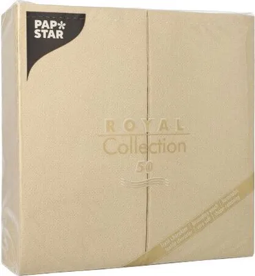 Produktbild von 250 Papstar Servietten ROYAL Collection 1/8-Falz 40 cm x 40 cm sand 87585