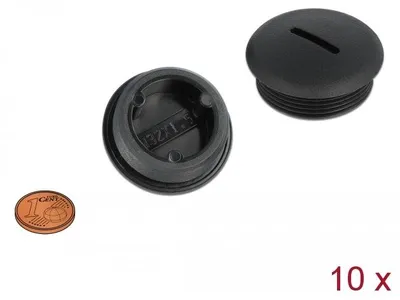 Produktbild von DeLOCK Verschlussstopfen M32 x 1,5 schwarz 10 Stück