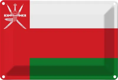Obrázok produktu pre vianmo Kovový nápis 18x12 cm Flagge Oman