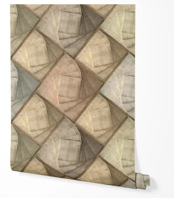 Produktbild von Selbstklebende Tapete Möbelfolie Holzoptik Patchwork Beige Grau 3D Effekt Moderne Holzpaneele Geometrisch Wandtapete Wohnzimmer Schlafzimmer Küche Flur Büro 5m x 0,5m