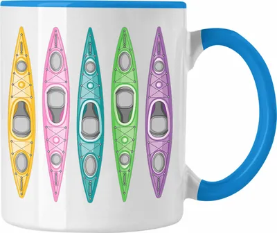 Produktbild von Trendation - Kajak Geschenk Tasse Mit Spruch Kajakfahrer Geschenkidee Kaffeetasse Kanu Padelboot Geschenke Kajakfahrer (Blau)
