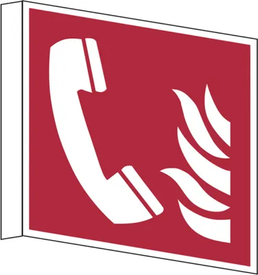 Produktbild von Dreifke® Brandschutzzeichen, Brandmeldetelefon F006 Fahnenschild | Alu langna...