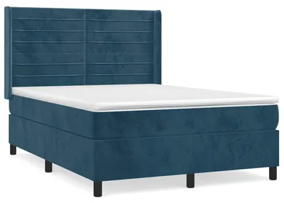 Produktbild von vidaXL Boxspringbett mit Matratze Dunkelblau 140x200 cm Samt