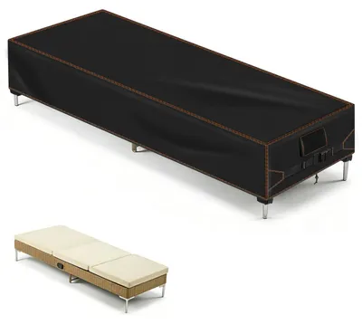 Produktbild von Gartenliege Abdeckung 220x80x40cm Wasserdicht UV-Schutz 420D Oxford Schwarz
