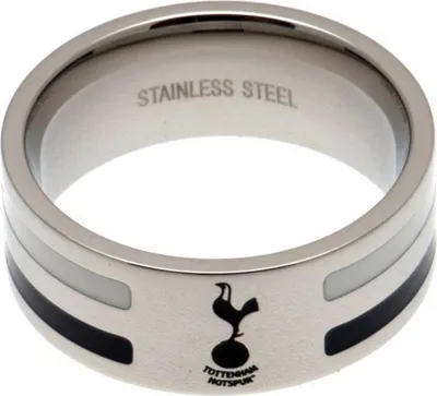 Obrázek produktu pro Prsten Tottenham Hotspur FC Medium Colour Stripe Ring TA3734 (jedna velikost) (stříbrný)