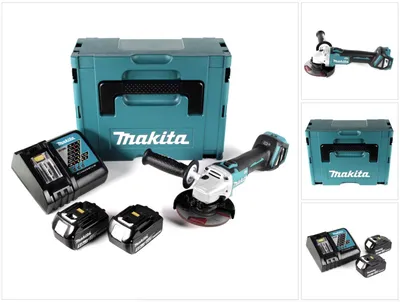 Immagine prodotto di Makita DGA 511 RTJ Smerigliatrice angolare a batteria 18V 125 mm in valigetta Makpac + 2x Batterie 5,0 Ah + Caricatore rapido DC 18 RC