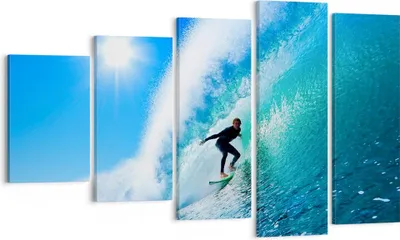 Produktbild von Bild auf Leinwand - Leinwandbild - Windsurfing strand ozean spaß - 100x60cm - Wand Bild - Wanddeko - Leinwanddruck - Bilder - Kunstdruck - Wanddekoration - Leinwand bilder - Wandkunst - EG100x60-2270