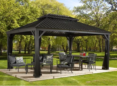 Obrázok produktu pre Pavilón Sojag Messina 12x16 antracit 363 x 483 x 307 cm (D x Š x V) Hliník