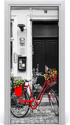 Produktbild von Tulup Türaufkleber 85x205 cm Dekorative Aufkleber Selbstklebend Wasserdichte Tapete Abnehmbar Schlafzimmer Wohnzimmer Wohnkultur - Klebstoff Fahrradstadt