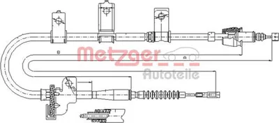 Produktbild von METZGER Handbremsseil Seilzug Feststellbremse für KIA Picanto (SA) Hinten Rechts 17.6020