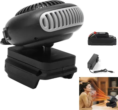 Produktbild von Mini Akku Heizlüfter mit Kippschutz, Wiederaufladbarer Heizlüfter mit USB-Anschluss, Für Camping, Zelt, Büro, Auto und Golfwagen