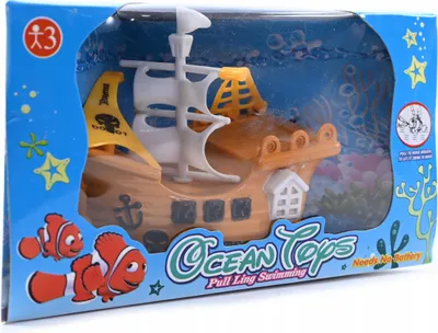 Produktbild von Piratenschiff Badespielzeug Aufziehbar - Schwimmendes Boot für Badewanne & Pool - Wasserspaß