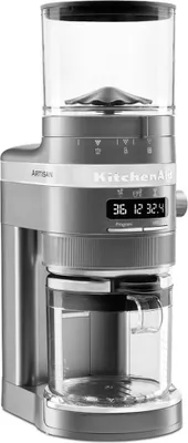 Obrázek produktu pro KitchenAid 5KCG8433EMS, Mlýnek na kávu, 340 g, Kónický mlecí kámen, Nerezová ocel, Stříbrná, Medal silver