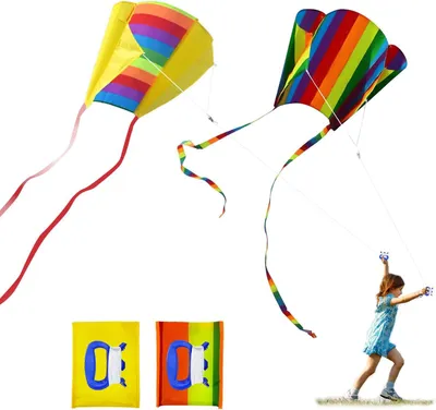 Produktbild von Drachen bunt, Regenbogendrachen, reißfestes Polyester, einfach aufzubauen, für draußen