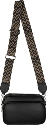 Produktbild von Umhängetasche (7038) Bauchtasche Crossbody-Bag Kunstleder Italy-Design BLACK