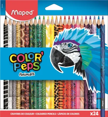 Image de Maped 832224 Maped Crayon de couleur triangulaire COLOR'PEPS Animals, étui carton de 24 pièces