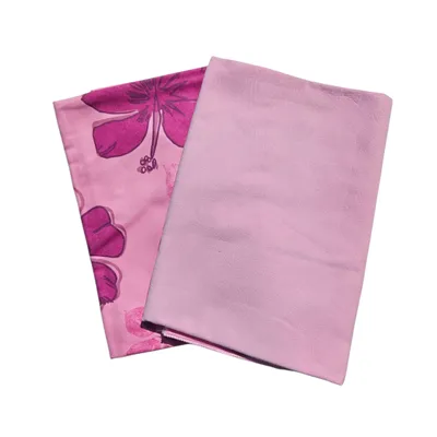 Produktbild von 2 x Sporthandtuch Gästehandtuch Polierhandtuch Mikrofaser Pink/Hibiscus 100 x 50cm BADIZIO