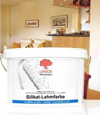 Produktbild von LEINOS Silikat-Lehmfarbe 2,5 l naturweiß – waschfeste Wandfarbe innen