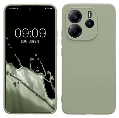 Produktbild von kwmobile Handyhülle für Xiaomi Redmi Note 14 4G (Nicht für 5G) Hülle - weiches Handy Silikon Case - Schutzhülle Cover - Graugrün