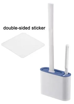 Image de Brosse de toilettes, manche ergonomique, design hygiénique, style 1 bleu
