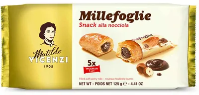 Produktbild von Matilde Vicenzi Millefoglie Snack alla nocciola 5x25g