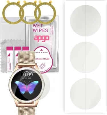 Produktbild von apgo 3 Stück Schutzfolie, Matt, kompatibel mit G.Rossi G.RSWBF1-4D1-2 SW017 Smartwatch, Hydrogel Displayschutzfolie mit Positionierhilfe, Displayfolie, robust und kratzfest