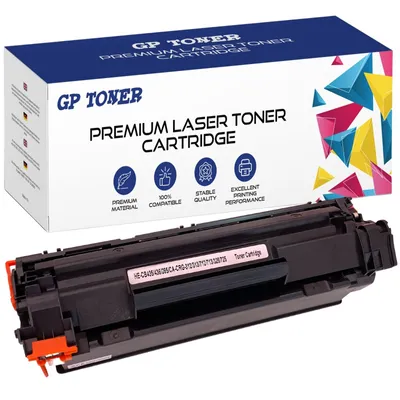 A toner cartridge and its packaging are shown against a white background.