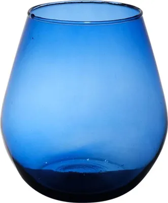 Produktbild von INNA-Glas Windlicht Glas EDUARDINA, recycelt, blau-klar, 20 cm, Ø 19 cm - Kerzenglas