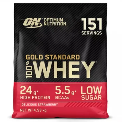 Produktbild von Optimum Nutrition Gold Standard 100 % Whey Protein – 4,53 kg Delicious Strawberry