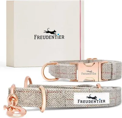Produktbild von Famanu Hundehalsband und 3-fach verstellbare Leine (2 m) - elegant in Geschenkbox