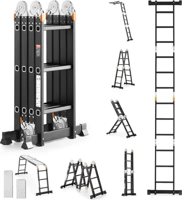 Produktbild von Mehrzweckleiter Multifunktionsleiter Leitergerüst 7-in-1 3 Stufen 3550mm