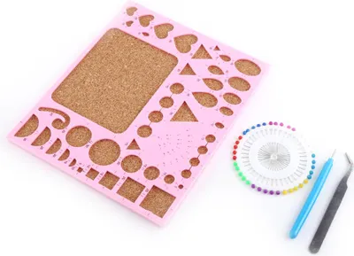 Obrázok produktu pre 4-dielna papierová DIY sada, quillingové nástroje, šablóna, formovacia doska, pinzetové perá, sada nástrojov na rezanie, ružová