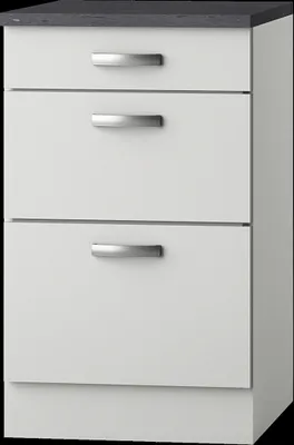Produktbild von Küchen Schubladenunterschrank mit Arbeitsplatte Lagos U536-9 in weiß 50 cm breit