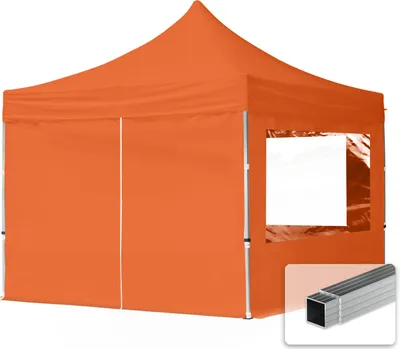 Produktbild von TOOLPORT 3x3m Aluminium Faltpavillon, inkl. 4 Seitenteile, orange