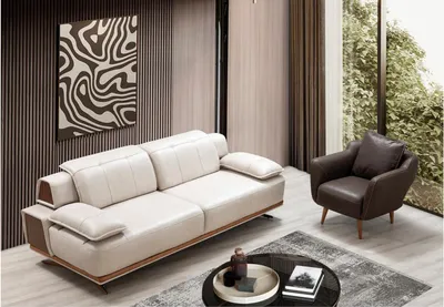 Produktbild von Modernes Sofa-Set: 3-Sitzer Sofa und 1-Sitzer Sessel für Wohnzimmer