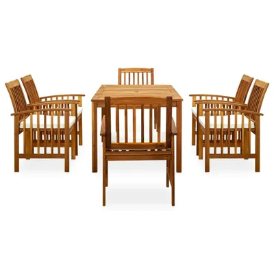 Immagine prodotto di vidaXL set da pranzo da giardino 7 pezzi con cuscini in legno massiccio di acacia