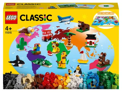 Immagine prodotto di LEGO 11015 Classic Once Around the World Bricks, giocattolo per bambini dai 4 anni in su con mattoncini da costruzione e animali costruibili