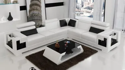 Produktbild von Ecksofa Sofa Couch Polster Wohnlandschaft Leder Eck Sofas Garnitur L Form Neu