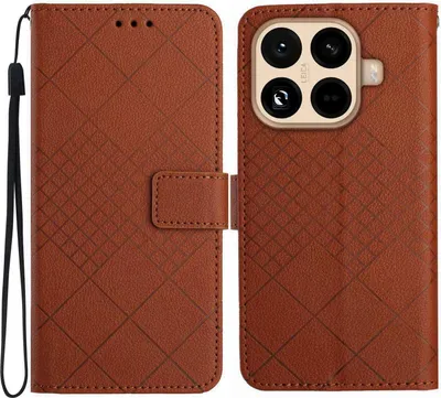 Produktbild von Xiaomi 15T Pro Hülle - Coverup Rhombus Klapphülle - Braun
