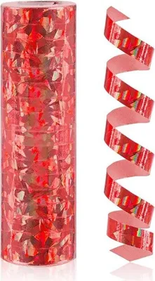 Produktbild von Glitzer Luftschlangen rot holografisch