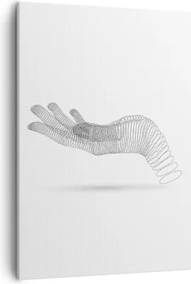 Produktbild von Bild auf Leinwand - Leinwandbild - Einteilig - Hand Grafik weiß - 50x70cm - Wand Bild - Wanddeko - Wandbilder - Leinwanddruck - Kunstdruck - Wanddekoration - Leinwand bilder - Wandbild - PA50x70-4427