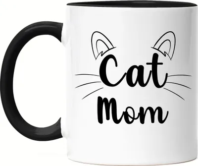 Produktbild von Cat Mom Tasse Schwarz Katzen-Mama Geschenk Katzenliebhaber Katzenbesitzer Katzen Kätzchen Kaffeetasse