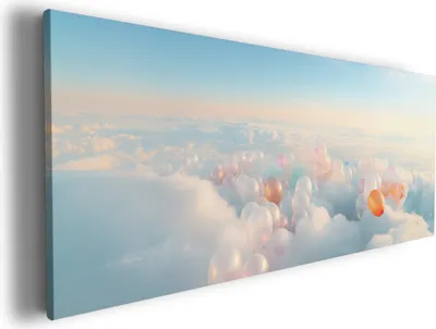 Produktbild von Wallario Premium Leinwandbild Schwebende Träume in Größe 60 x 150 cm