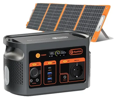Produktbild von Tragbare Powerstation, Solarladefähigkeit, Vielseitige Gerätekompatibilität, E103 +100W Solarpanel
