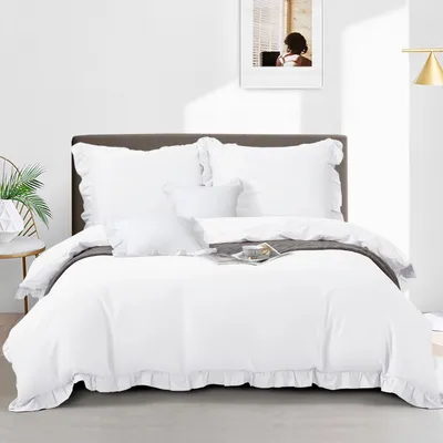 Zdjęcie produktu dla Pościel satyna bawełniana Ruffy Premium 140x200 biała